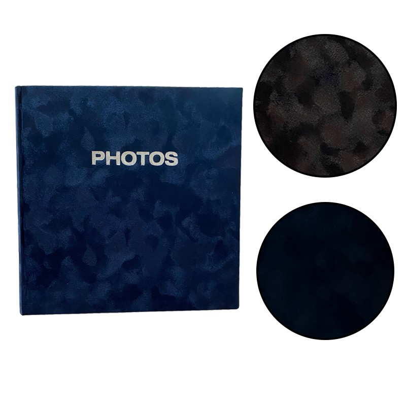 Album foto catifea, stocare 200 fotografii, 10x15 cm, spatiu notite, diverse culori Albastru image0
